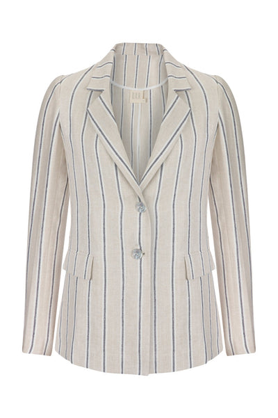 At Good Old Pera Keten Ceket - Yulaf Çizgili