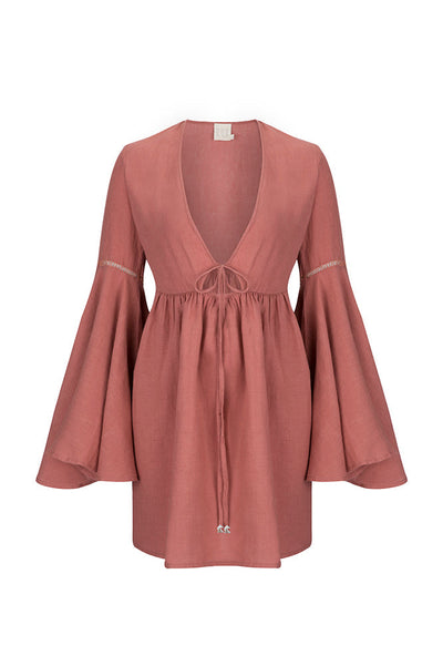 Coral Fever Linen Dress