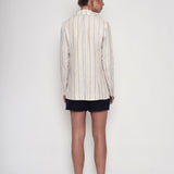 At Good Old Pera Keten Ceket - Yulaf Çizgili