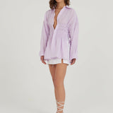 Everything's About Me Keten Gömlek - Lavanta Mor