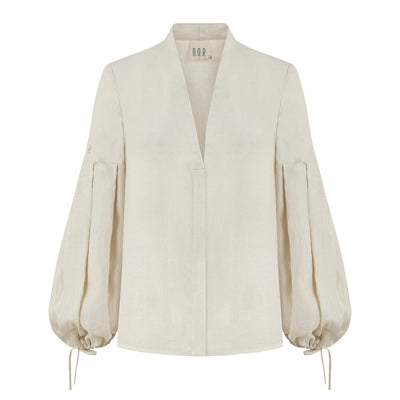 The Present Keten Gömlek - Taş Rengi