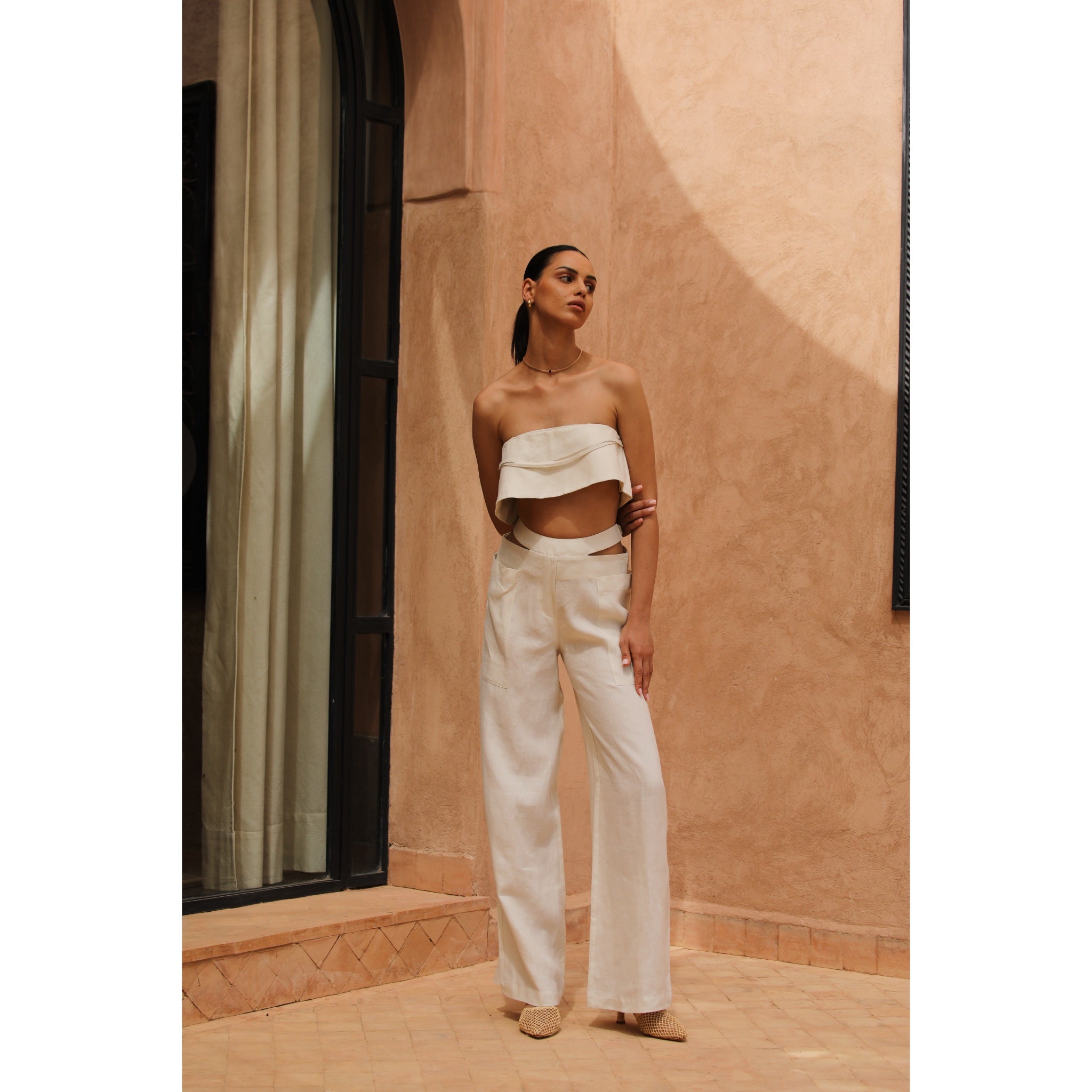 Say It Keten Pantolon - Taş Rengi