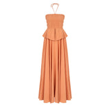 Serendipity Keten Elbise - Somon Pembe